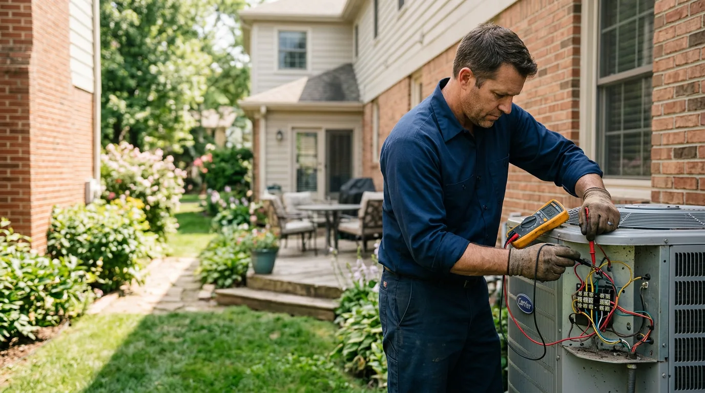 HVAC technician working near Fishers Landing, NY